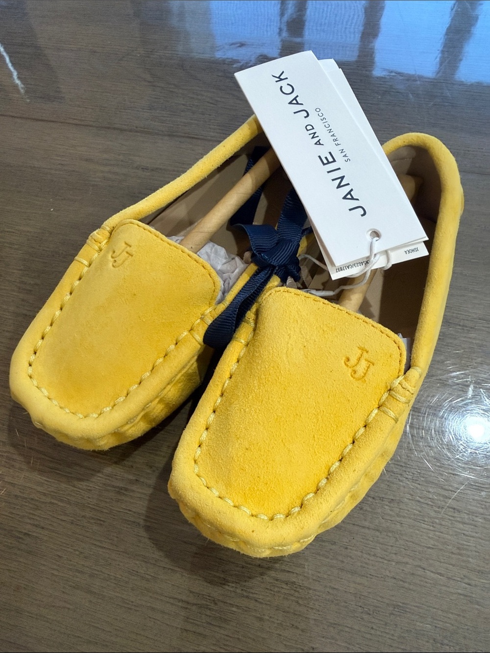 Janie and Jack Yellow Suede Moccasin/Loafers Size 6 NWT
